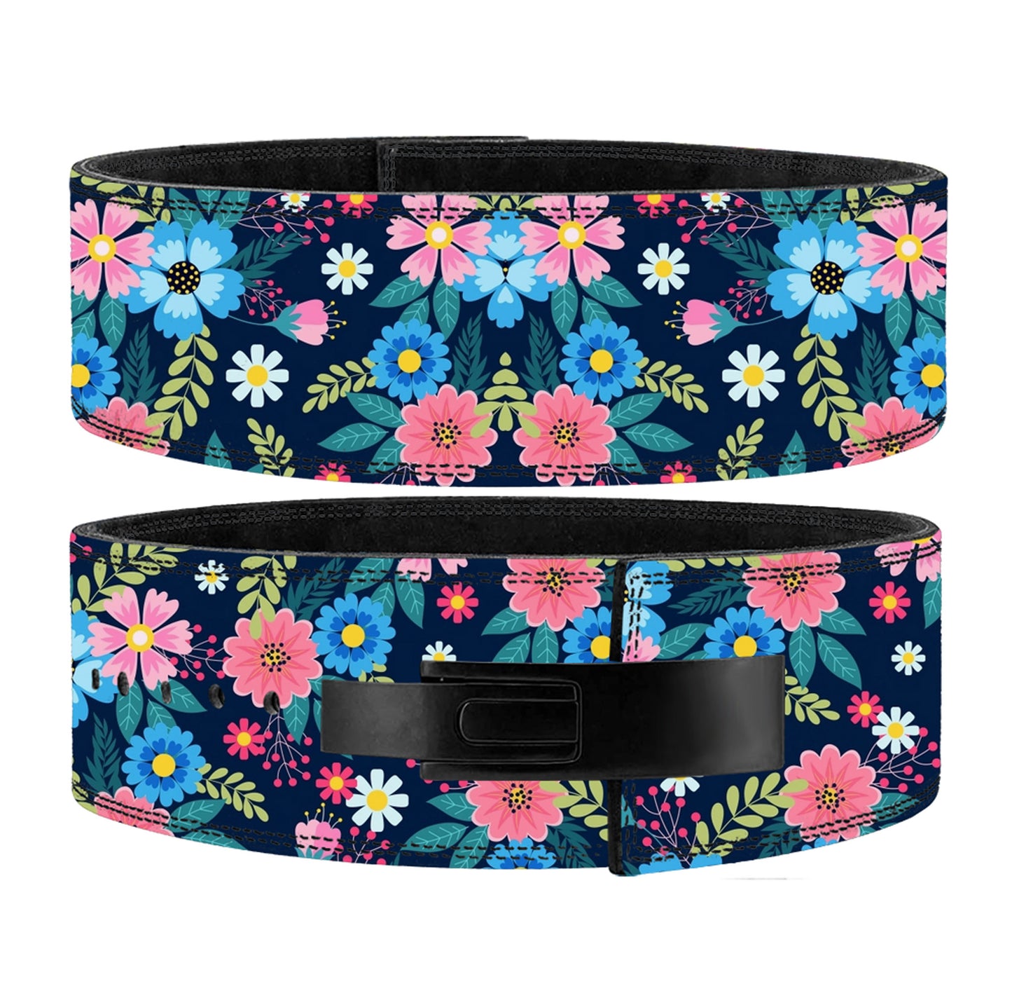 Floral Leather Weightlifting Belt – Stylish Supportive Gym Gear.